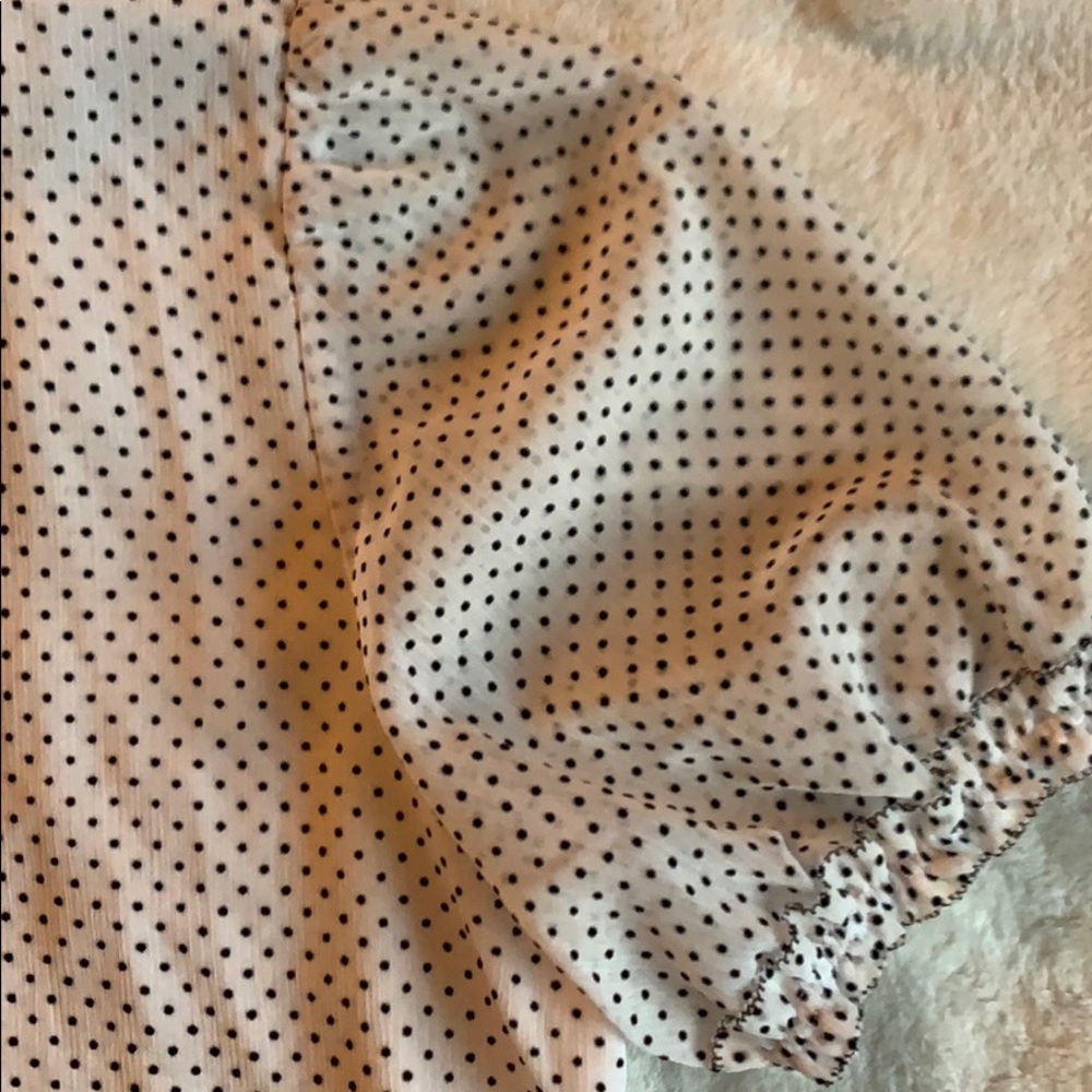 LOFT lightweight shell top with ruffled sleeves